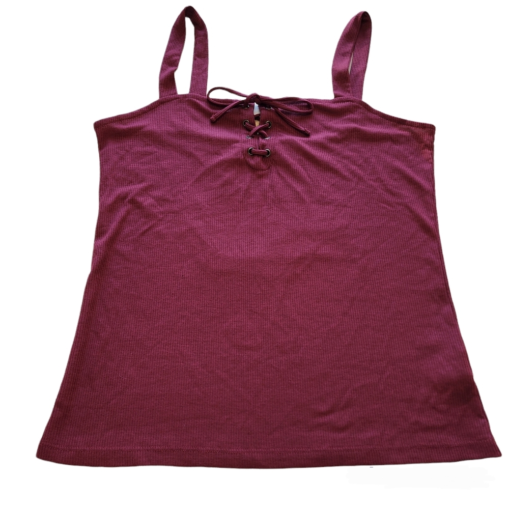 Aeropostale Womens Maroon Lace Up Tank Top Size XL